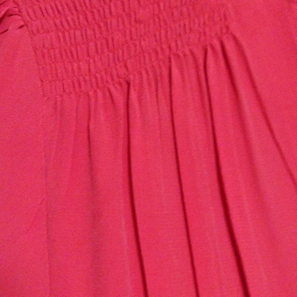Elegant Red Button-Front Dress - Picture 6 of 9